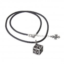 Cube Leather Necklace